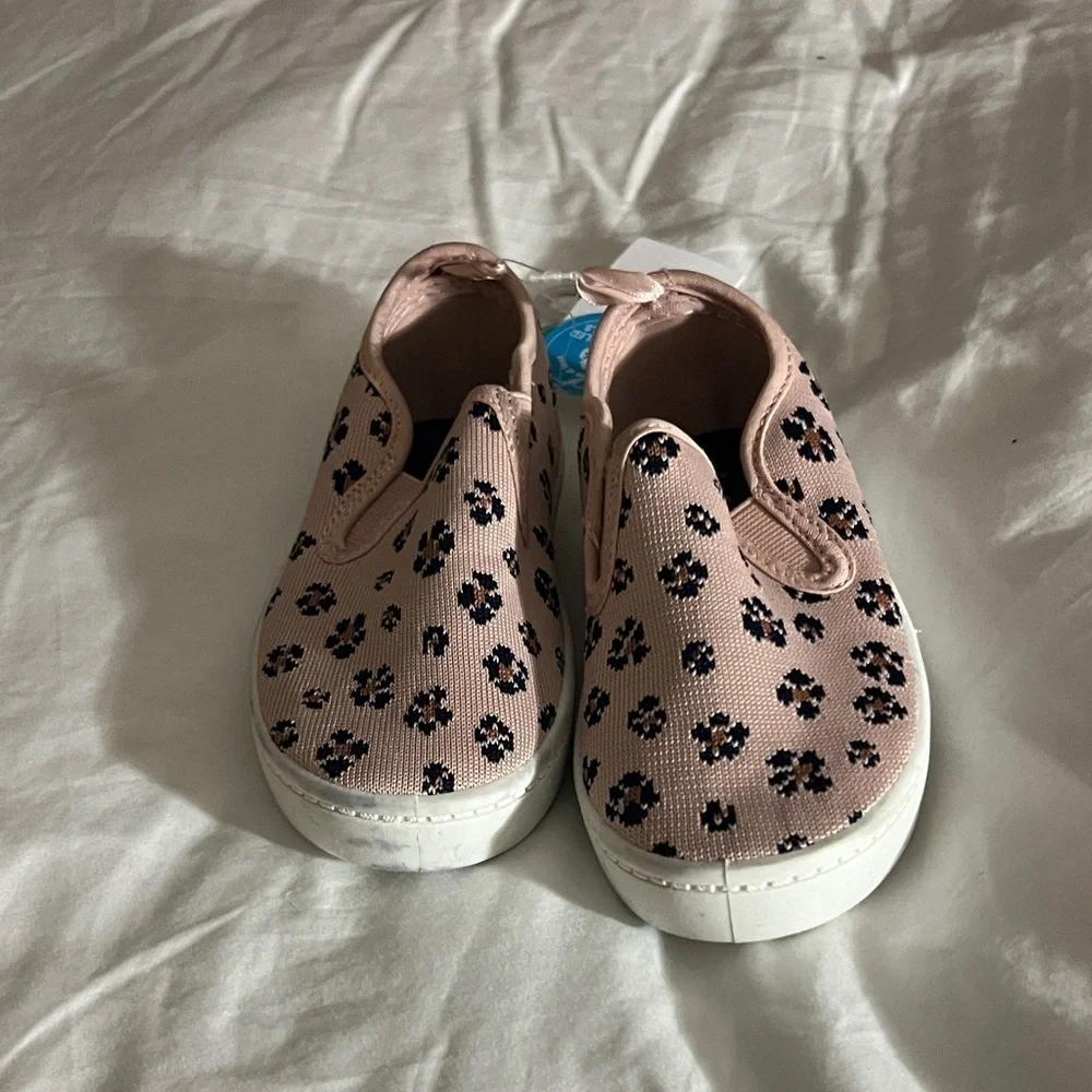 Carter's Pink Slip-On Sneakers with Black Leopard Spots